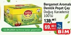 DOĞUŞ KARADENİZ BERGAMOT AROMALI DEMLİK POŞET ÇAY 100'LÜ